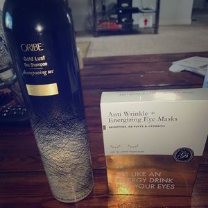 Oribe gold lust dry shampoo! Also eye masks